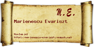Marienescu Evariszt névjegykártya
